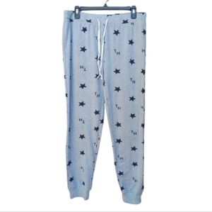 Tommy Hilfiger Gray Pajama Jogger Pants Blue Star Print Lounge Comfy